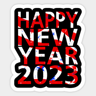 Happy New Year 2023,America Flag,Celebration Sticker